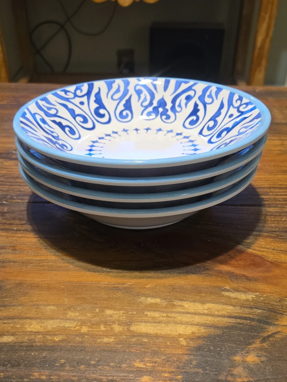 Williams Sonoma Blue and White Melamine Soup Bowls - Set of 4